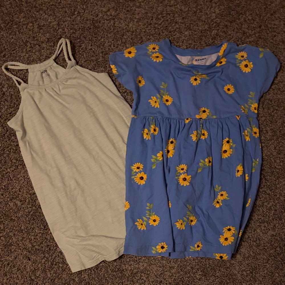 Old Navy Blue and Green Kids Dresses